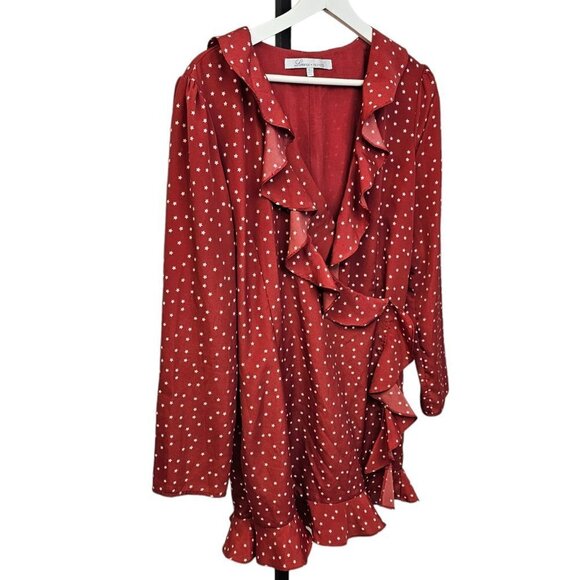 Revolve Lovers + Friends Womens Spike Romper Star Print Red Size Large - Picture 3 of 12